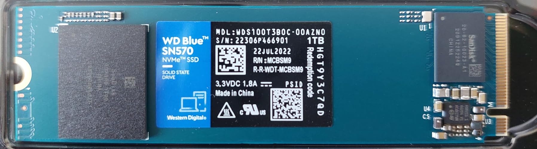 WD Blue SN570 2TB M.2 PCIe NVMe SSD, con velocità di lettura fino
